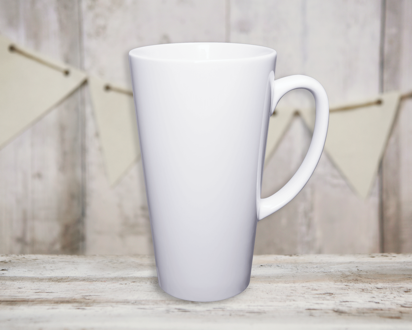 17oz White Ceramic Latte Mug - Personalized