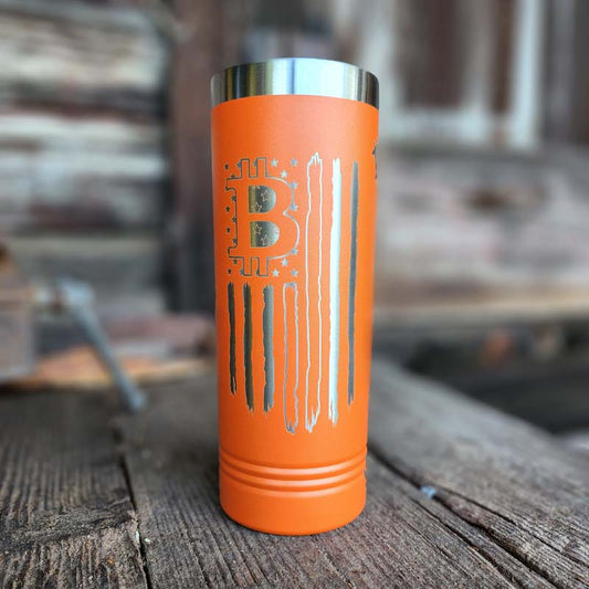 22oz Skinny Tumbler-BTC Flag