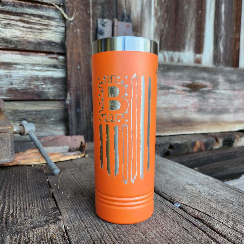 22oz Skinny Tumbler-BTC Flag